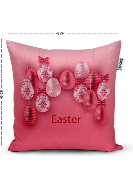 Sakallı Kırlent Paskalya Temalı Dekoratif Kırlent Kılıfı