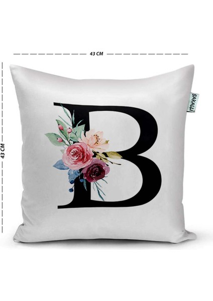 Sakallı Kırlent Harfli Dekoratif Kırlent Kılıfı