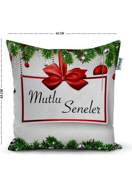Mutlu Seneler 3D Digital Baskılı Dekoratif Kırlent Kılıfı