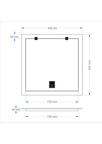 Makine Dairesi Kapağı 75X75 Cm-Betona Geçme