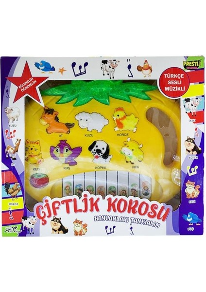 Türkçe Sesli Hayvanları Tanıyalım Çiftlik Korosu Oyuncak Piyano