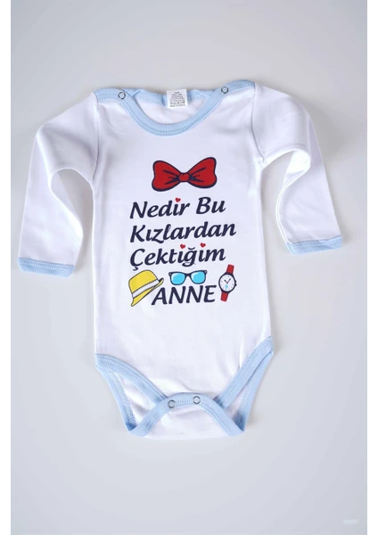 Miniko Kids Yeni Sezon Nedir Bu Kızlardan Çektiğim Yazılı Bebek Çocuk Uzun Kol Pamuk Bady Zıbın