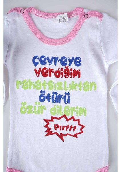 Yeni Sezon Çevreye Verdiğim Yazılı Bebek Çocuk Uzun Kol Pamuk Bady Zıbın fiyatları