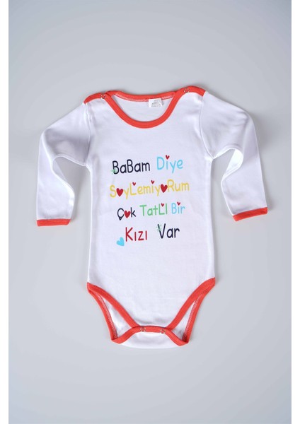 Yeni Sezon Babam Diye Demiyorum Yazılı Bebek Çocuk Uzun Kol Pamuk Bady Zıbın