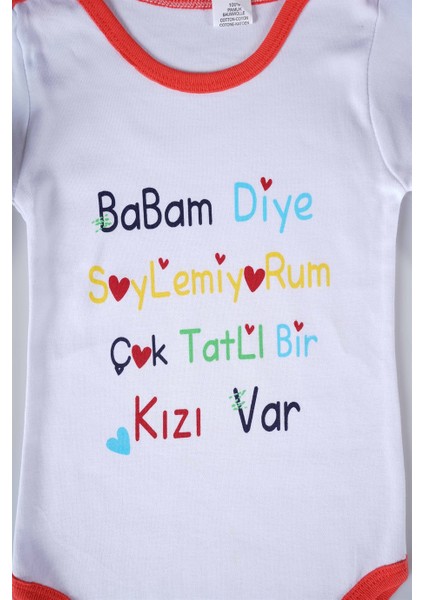 Yeni Sezon Babam Diye Demiyorum Yazılı Bebek Çocuk Uzun Kol Pamuk Bady Zıbın fiyatları