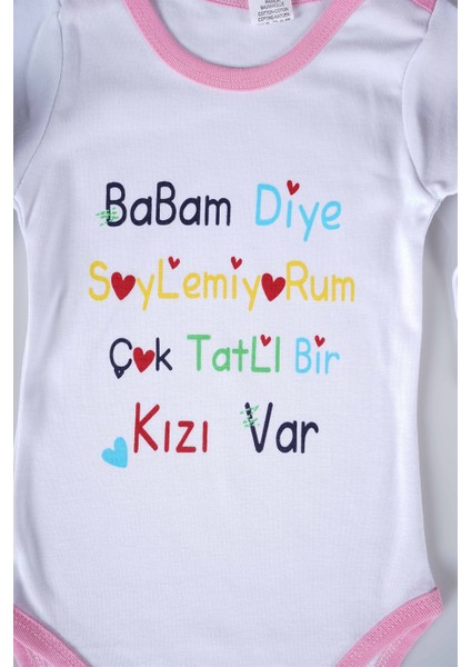 Yeni Sezon Babam Diye Demiyorum Yazılı Bebek Çocuk Uzun Kol Pamuk Bady Zıbın fiyatları