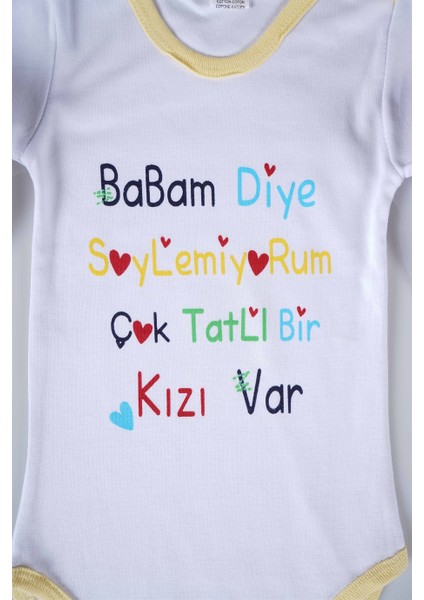 Yeni Sezon Babam Diye Demiyorum Yazılı Bebek Çocuk Uzun Kol Pamuk Bady Zıbın fiyatları