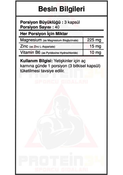 Bigjoy Vitamin Magnezyum, Çinko, B6, Zma 120 Kapsül 40 Servis fiyatları