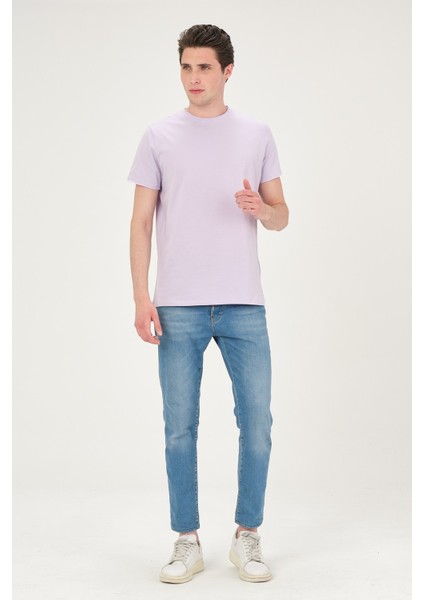 Erkek Yıkamalı Basic T-Shirt Tişört %100 Pamuk Tişört