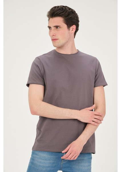 Erkek Yıkamalı Basic T-Shirt Tişört %100 Pamuk Tişört