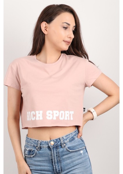 Kadın Kısa Kollu Crop Bluz