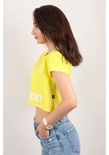 Kadın Kısa Kollu Crop Bluz