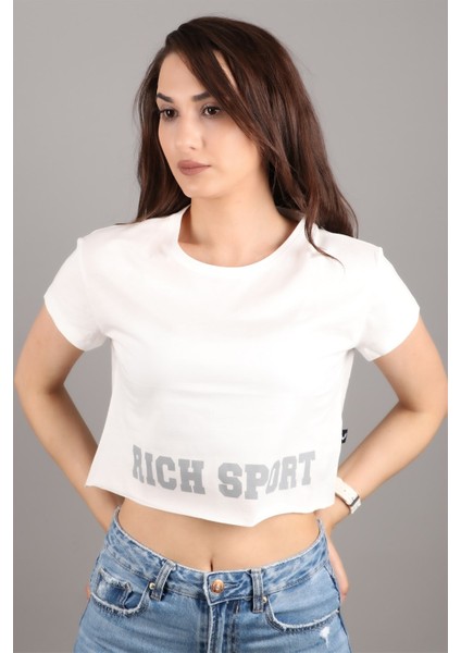 Kadın Kısa Kollu Crop Bluz