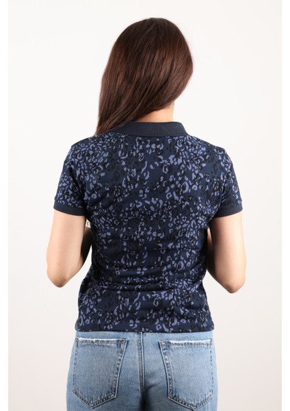 Kadın Polo Yaka Desenli T-Shirt