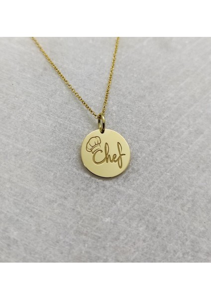 Logolu Yuvarlak Plaka 925 Ayar Gümüş Kolye modelleri