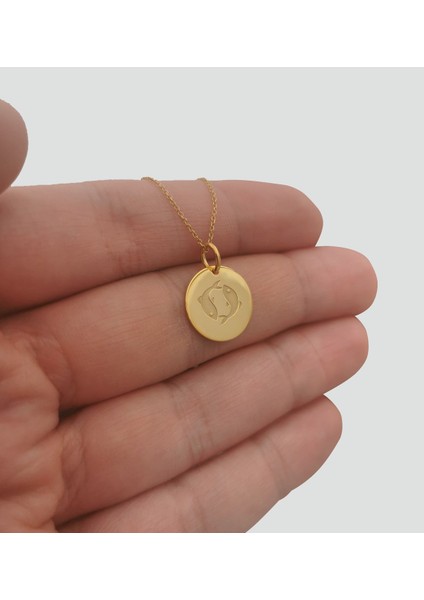 Burçlar Yuvarlak Plaka 925 Ayar Gümüş Kolye