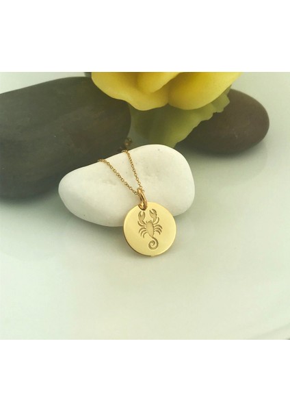 Burçlar Yuvarlak Plaka 925 Ayar Gümüş Kolye modelleri