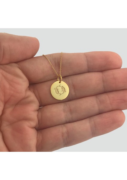 Burçlar Yuvarlak Plaka 2 925 Ayar Gümüş Kolye