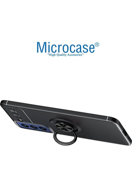 Xiaomi Mi 12 Focus Serisi Yüzük Standlı Silikon Kılıf - Siyah
