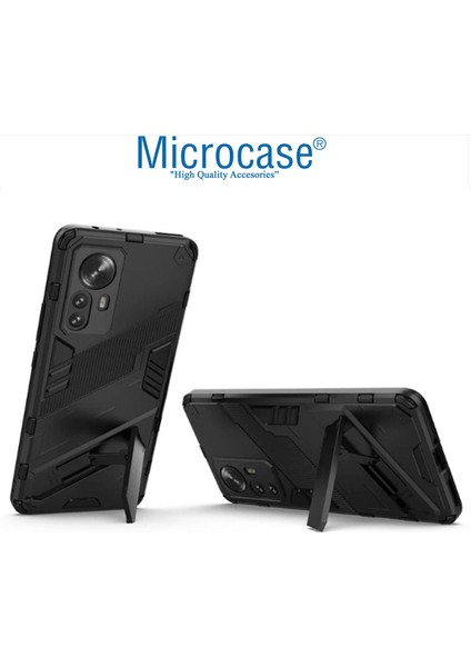 Xiaomi Mi 12 Pro Matrix Serisi Armor Standlı Perfect Koruma Kılıf -Siyah modelleri