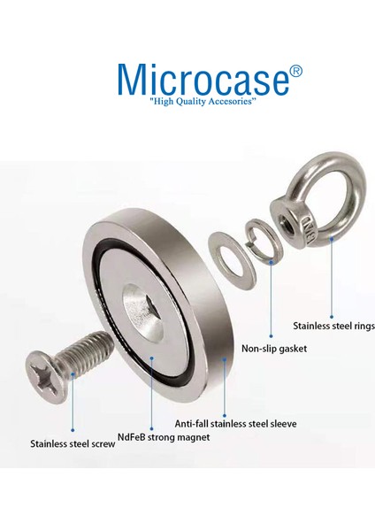 Süper Güçlü 36MM Neodyum Kurtarma Mıknatısı Yuvarlak Vidalı Pot Magnet - D36