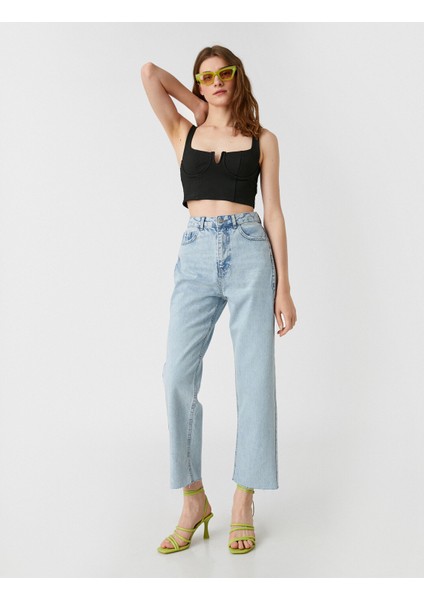 Yüksek Bel Kot Pantolon - Eve Slim Jean