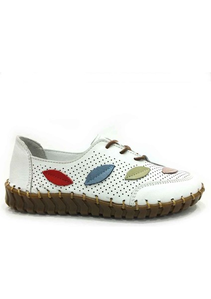Deri Günlük Kadın Ayakkabısı Beyaz 114 671