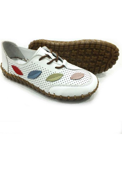 Deri Günlük Kadın Ayakkabısı Beyaz 114 671 fırsatları
