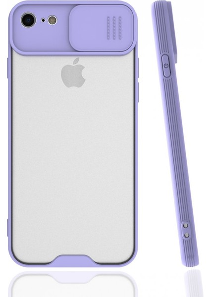 Apple iPhone Se 2020 Uyumlu Sürgülü Ultra Ince Renkli Kamera Korumalı Koruyucu Kılıf