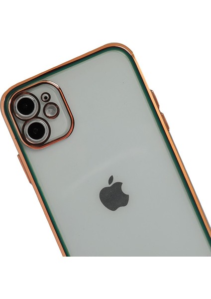 iPhone 11 Gold - Yeşil Çerçeveli Şeffaf Kılıf fiyatları