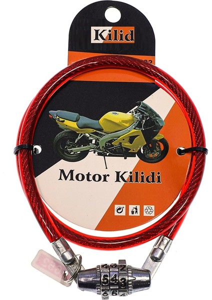 Efe Toys Şifreli Motor ve Bisiklet Scooter Kilidi 5X65 cm Güvenlik Kilidi