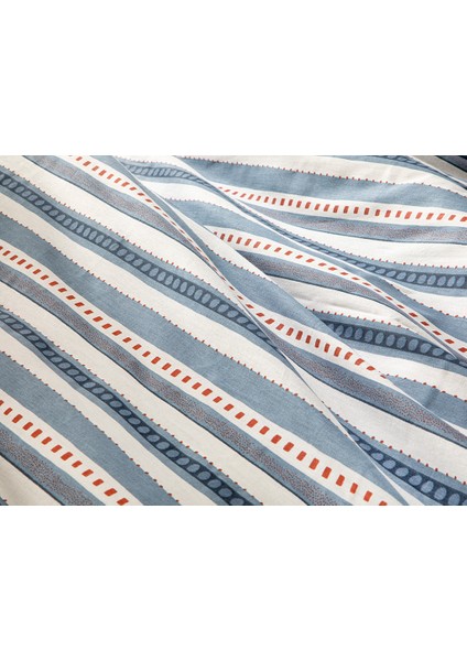 Coastline Pamuklu Çift Kişilik Nevresim Seti 200 x 220 cm Indigo fırsatları
