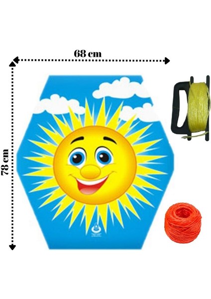 Uçurtma Çıtalı Güneş Modeli Yedek Ipli 1 Adet Artlantis Çıtalı Uçurtma 1 Adet