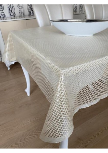 Şeffaf Kaplamalı Petek Desenli Pvc Masa Örtüsü