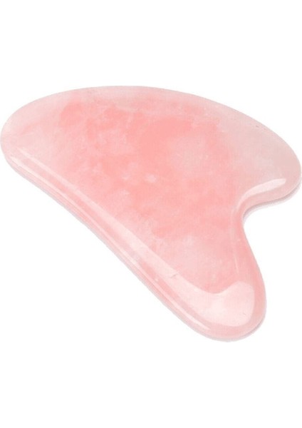 Pembe Kuvars Quartz Kalp Gua Sha Face Guasha Premium Yüz Masaj Aleti Doğaltaş