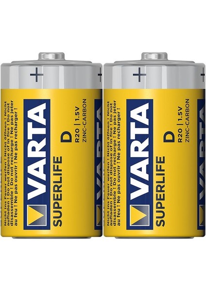 Varta Superlife Çinko Büyük D Boy Pil 24'lü Paket