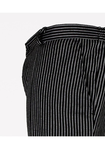 Siyaha Beyaz Çizgili Unisex 208 Belden Lastikli Chef Aşçı Pantolonu modelleri