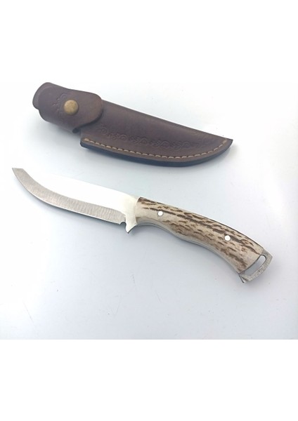 El Yapımı Bushcraft Kamp Bıçağı Geyik Kabze Paslanmaz Av Bıçağı Deri Kılıflı fiyatları