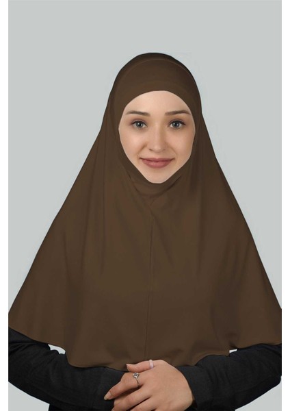 Hazır Türban Peçeli Pratik Eşarp Tesettür Nikaplı Hijab - Namaz Örtüsü Sufle (Xl) - Koyu Vizon fırsatları