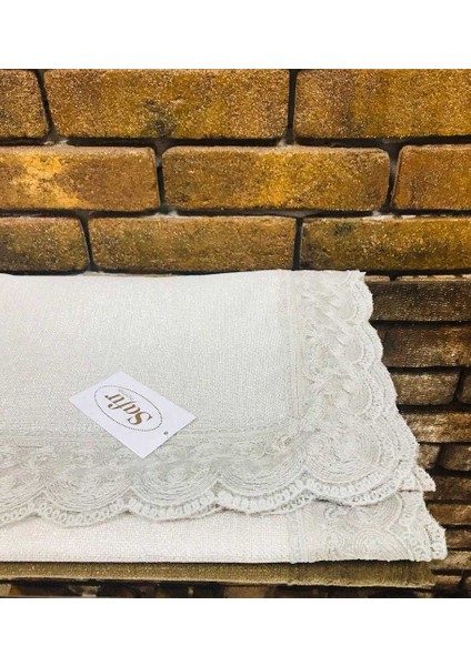 Jute Güpürlü Simli Keten Kumaş Masa Örtüsü