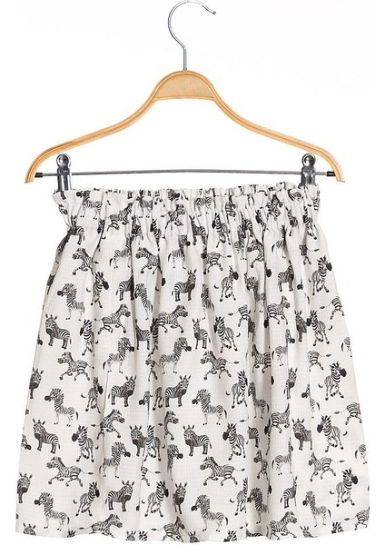 Zebra Desenli Viskon Kız Çocuk Etek