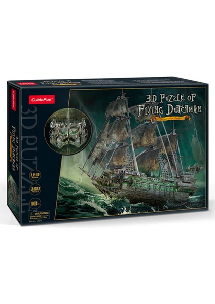 Cubicfun Uçan Hollandalı Korsan Gemisi 3D Puzzle 360 Parça LED Iş