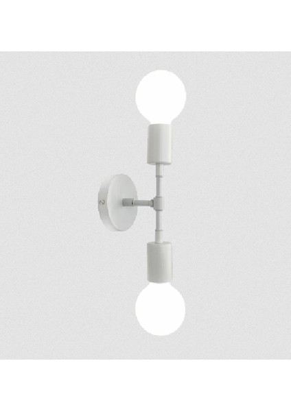 Retro Beyaz Metal 2 Li Dekoratif Rustik Duvar