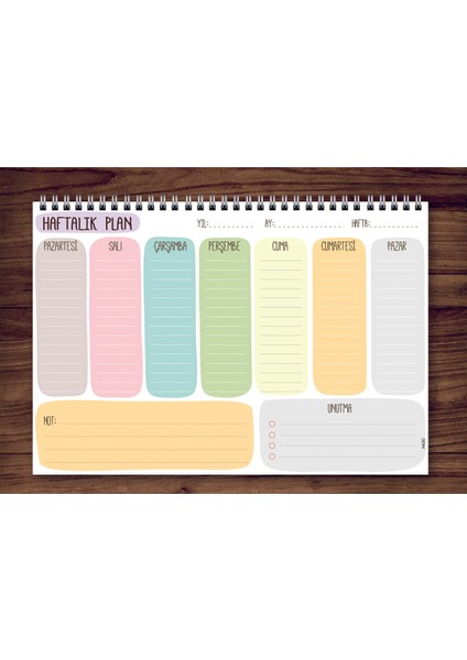 Express Planner A4 Haftalık Planlayıcı Rainbow