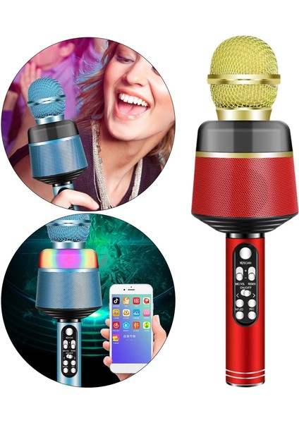 Taşınabilir LED Kablosuz Karaoke Mikrofon (Yurt Dışından)