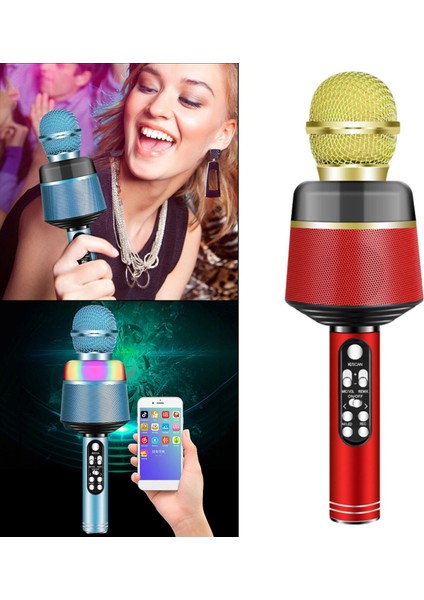 Taşınabilir LED Kablosuz Karaoke Mikrofon (Yurt Dışından)