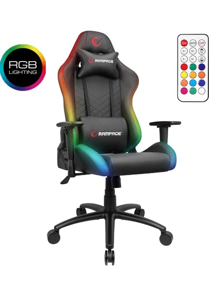 KL-R19 Moncher Rgb Aydınlatmalı Siyah Oyuncu Koltuğu