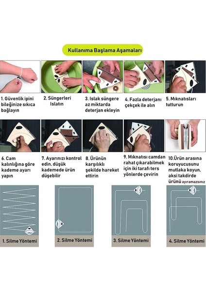 Mıknatıslı Çift Cam Pencere Silme Aparatı Cam Silici