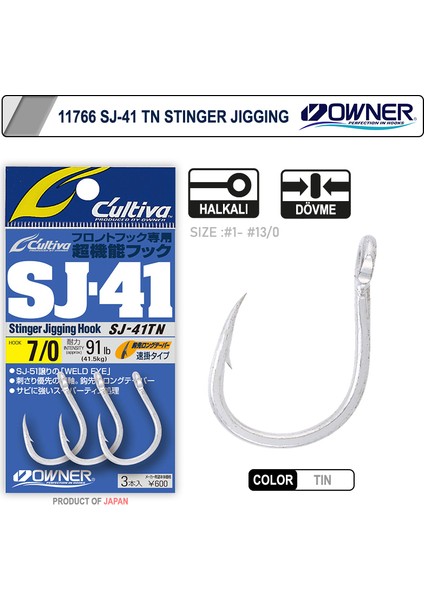Cultiva 11766 Stinger Jig Iğnesi