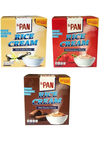 Dr. Pan Dr Pan 3'Lü Rice Cream Set Çikolata Vanilya Çilek 400 Gr 3 Adet